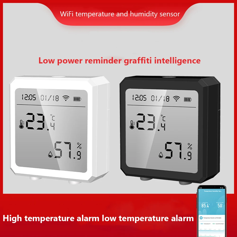 

Smart WIFI Temperature and Humidity Sensor Indoor Hygrometer Thermometer with LCD Display Support Mobile Phone View