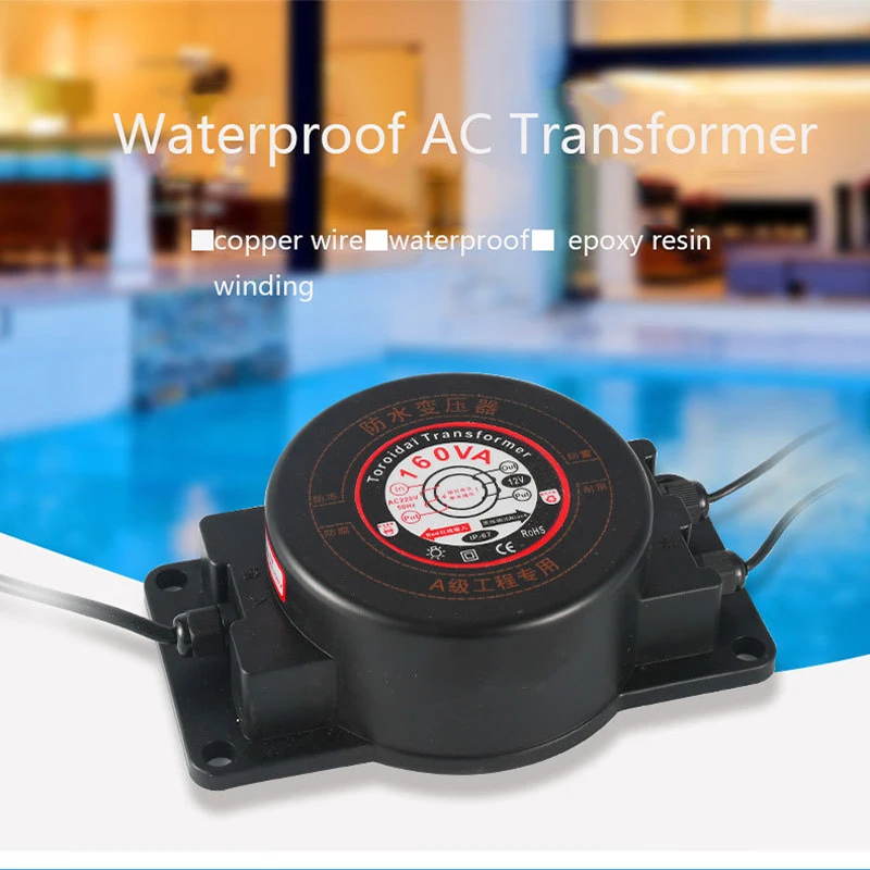 Submersible Waterproof Lighting Transformers Pool Lamp Underwater Light Power Supply Adaptor IP68 AC220V to 12V Iron Transformer