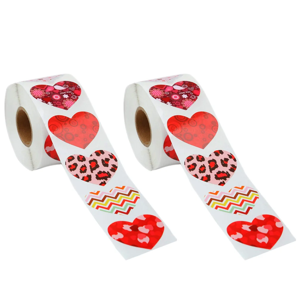 

Heart Stickers Sticker Gift Favors Envelope Label Tags Day Valentinesdecorative Labels Wedding Roll Funky Adhesive Self