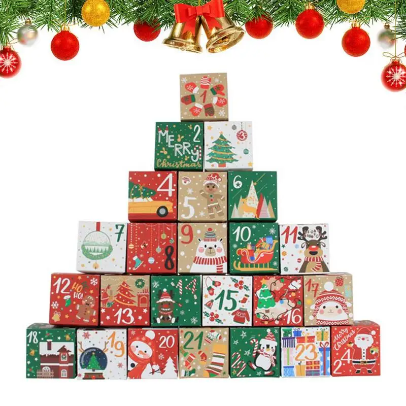 

DIY Christmas Advent Calendar Boxes 24pcs Cardboard Treasure Boxes To Make Your Own Countdown Gift Box Fillable Candy Box DIY