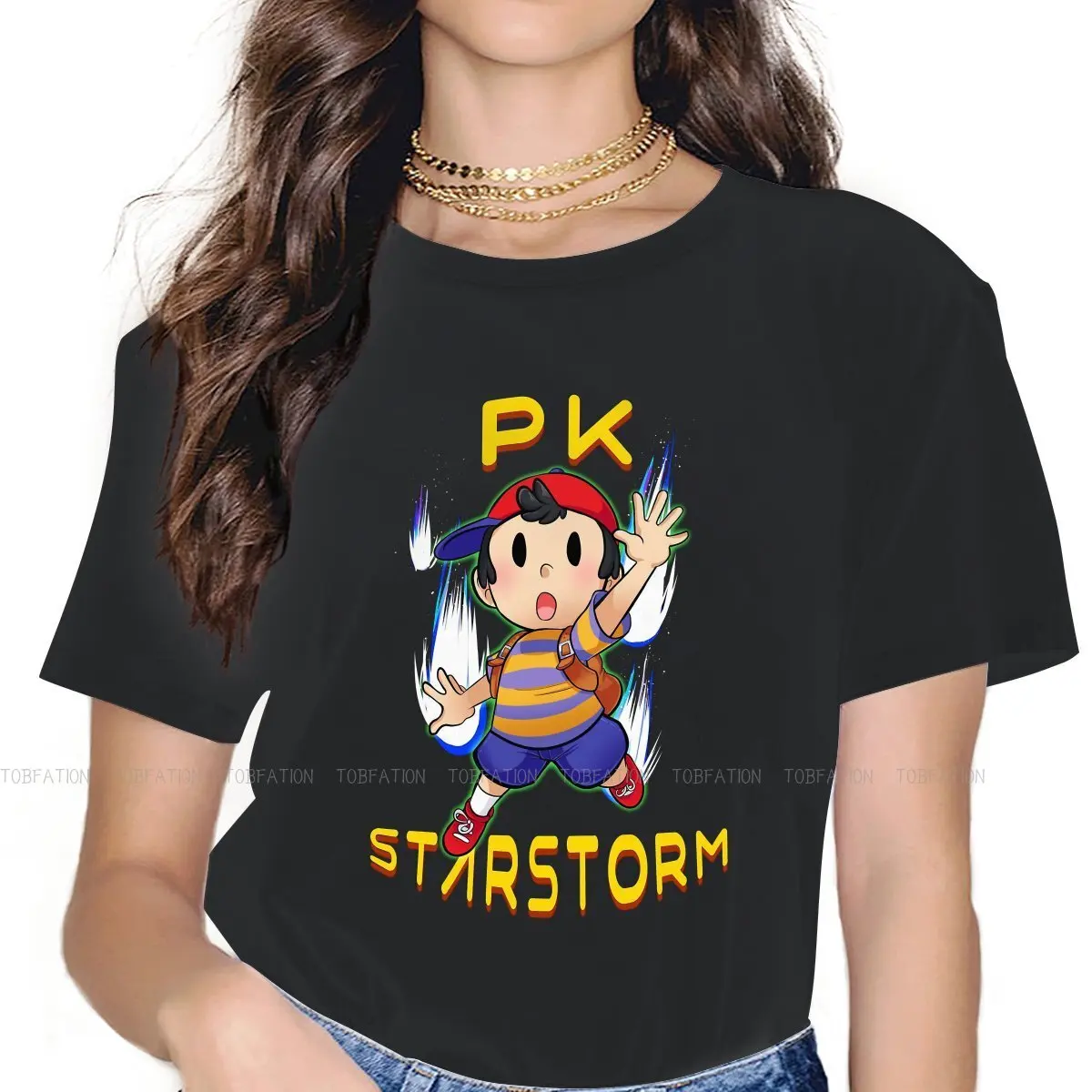 

Earthbound MOTHER RPG Game TShirt for Woman Girl PK Starstorm 4XL Leisure Tee T Shirt Novelty Fluffy