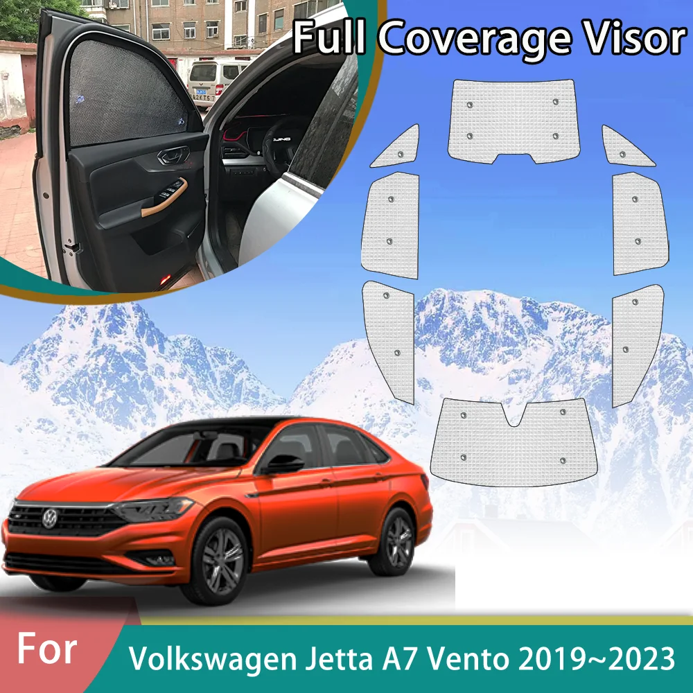 

Car Full Coverage Sunshade For Volkswagen VW Jetta A7 MK7 Vento 2019 2020 2021 2022 2023 Anti-UV Auto Accessories Window Visor