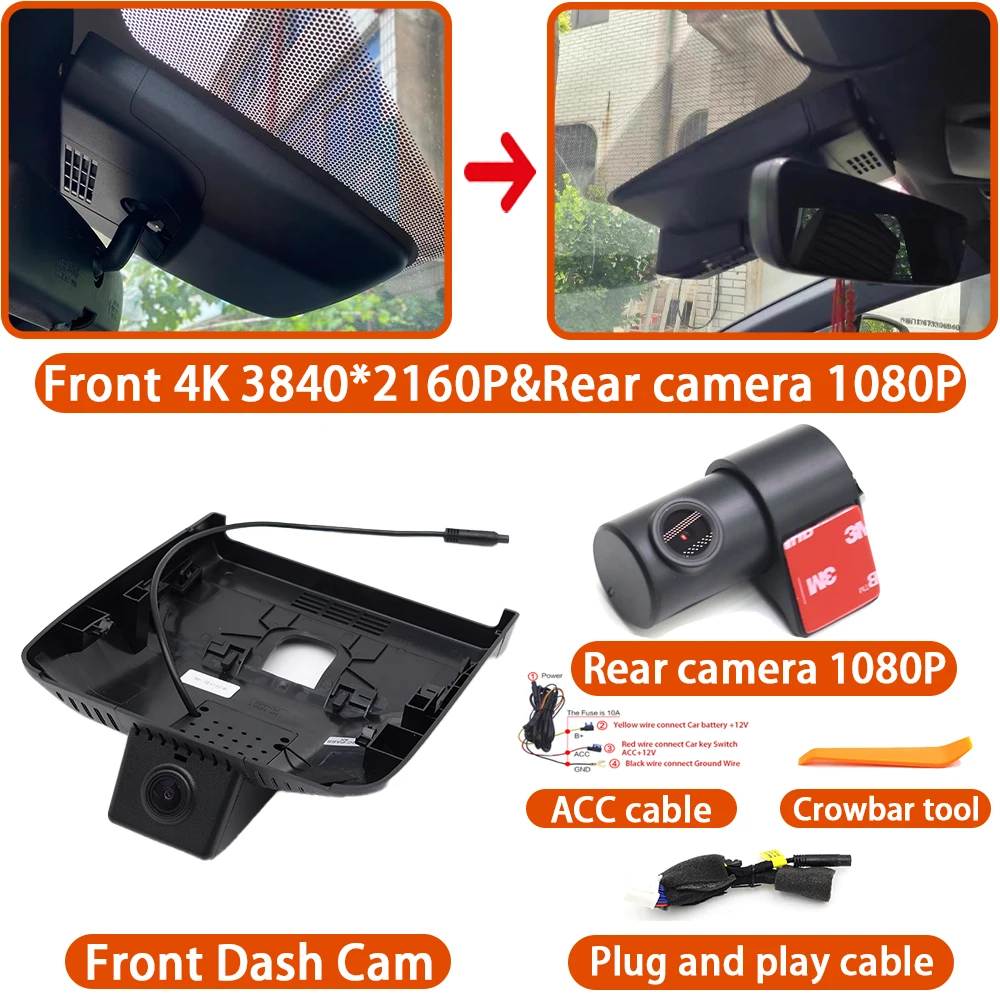 

Для Toyota bZ4X EA10 Subaru Solterra 2022 2023 2024 2025 Видеорегистратор 4K Sony Объектив DVR Видеорегистратор Wi-Fi Камера 170 ° Широкоугольный