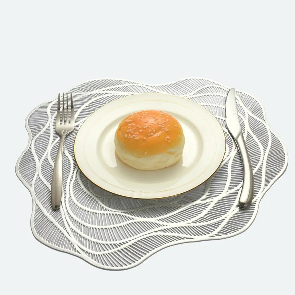 

Pad Table Mat Placemat 2Pcs Rose Flower Hollow Bowl Dish Cup Restaurant Decor