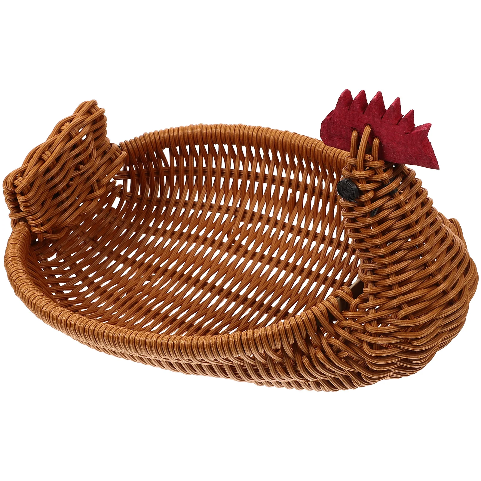 

Rattan Storage Basket Natural Woven Fruits Kitchen Food Home Plate Holder Animal