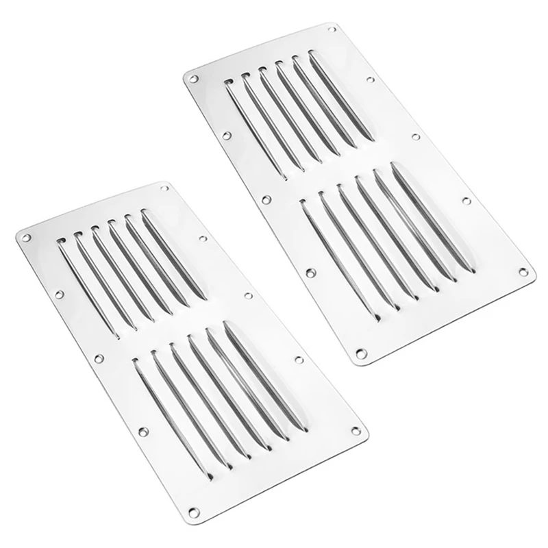 

2X Stainless Steel Marine Air Vent Cover Boat Louvered Vent Marine Accessories