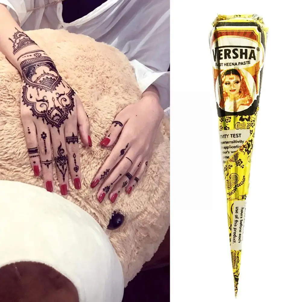 

25g Henna Black Tattoo Paste Indian Body Paint Waterproof Cream Body Art B6g6