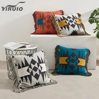 yiruio boho geometric fringes pillow case home decor cotton fluffy soft knitted pillow cover chic design sofa bed cushion cover