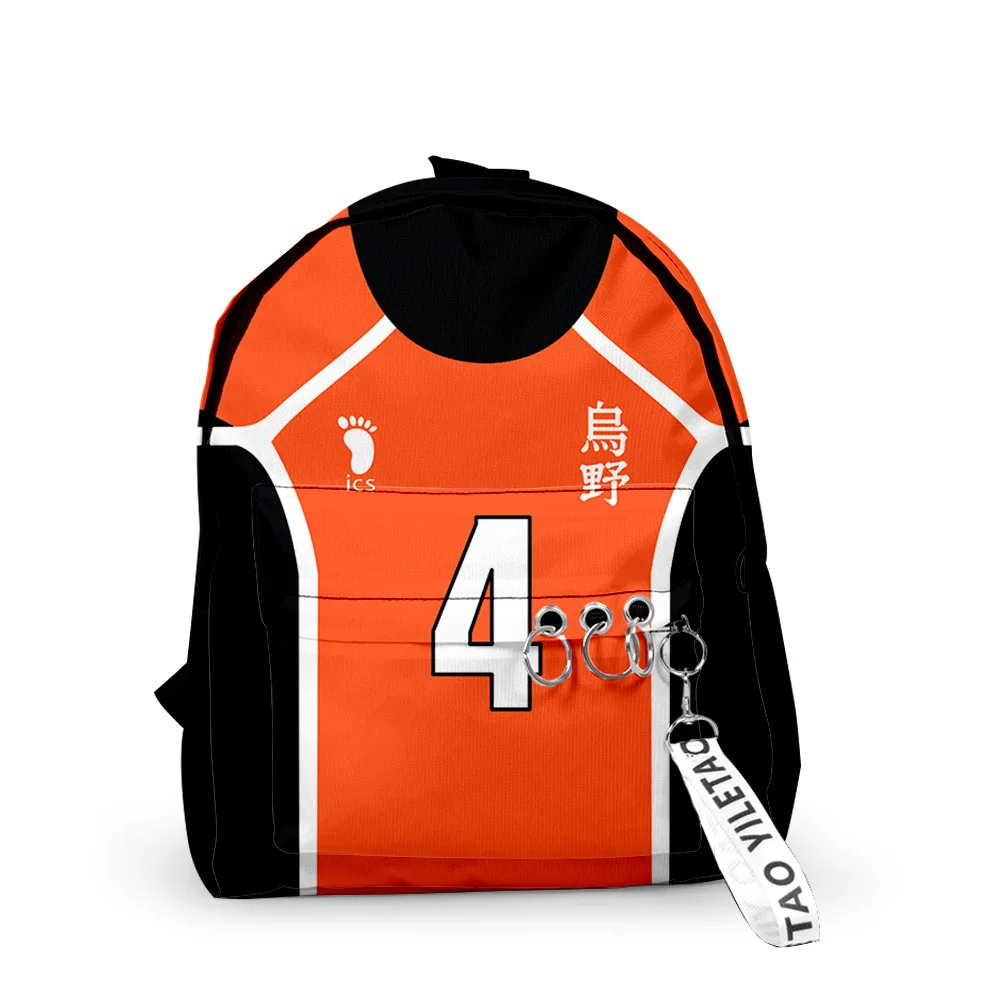 

Luxury Anime Haikyuu School Bags Travel Bags Boys Girls Cute Small Bags 3D Print Oxford Waterproof Key Chain Notebook Backpacks