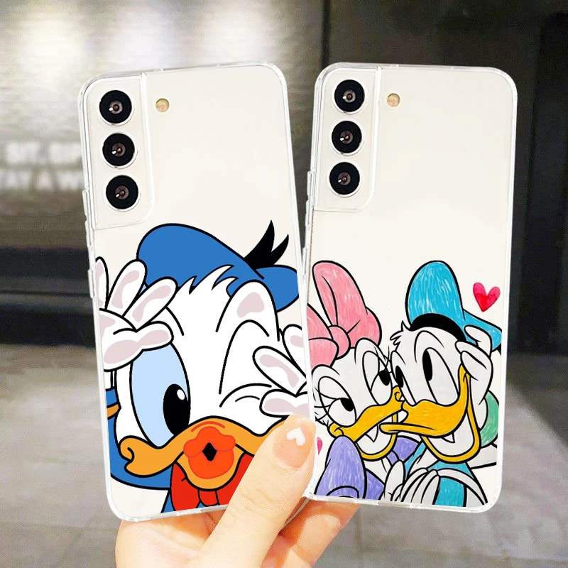 

Transparent Cover Disney Donald Duck Cute Phone Case For Samsung S22 S21 S20 FE Ultra Pro Lite S10 S10E S9 S8 S7 Plus 5G