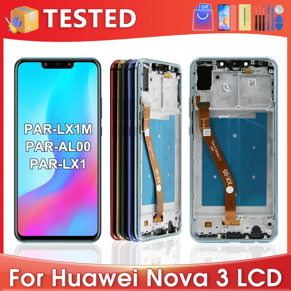 6 3 ''для HUAWEI Nova для Nova3 PAR-AL00 LX1M LX1 LX9 TL20 ЖК-дисплей сенсорный экран дигитайзер в