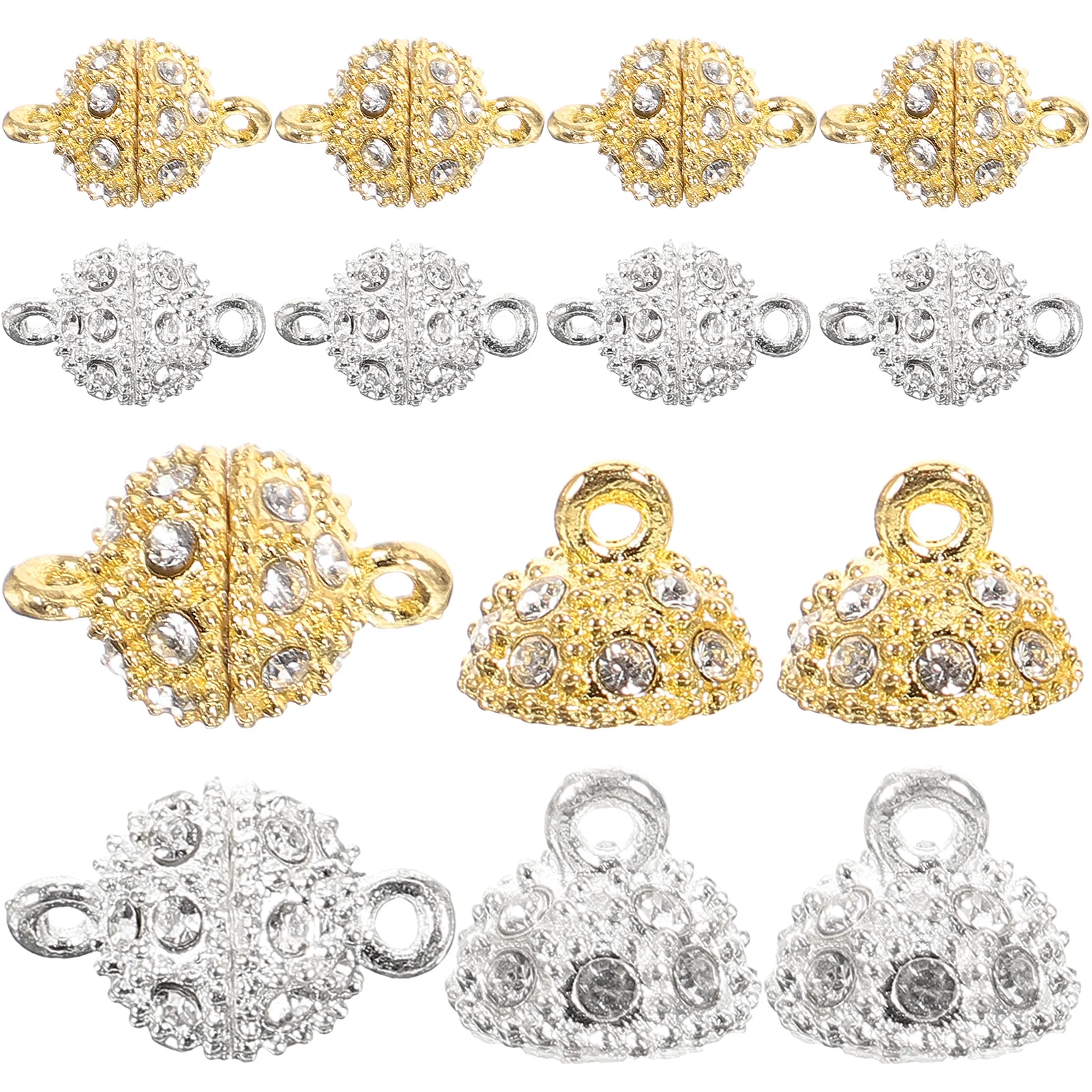 

12 Pcs Magnetic Bracelet Clasps Necklace Jewelry Metal Connectors Closures Hand