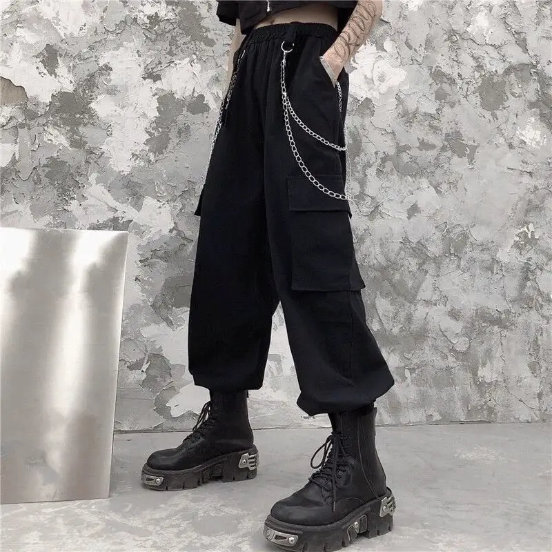 Pants Women's Autumn Korean Version Ins Street Hip-hop Casual Overalls Loose And Thin High Waist Straight Wide Leg Pants Trend