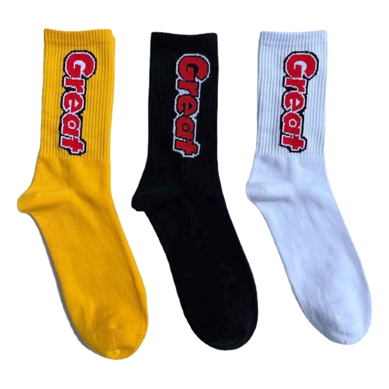 

English Word Male Female Couple Socks Street Skateboard Sock Tide Brand Tube Socks Hip Hop Port Style Child