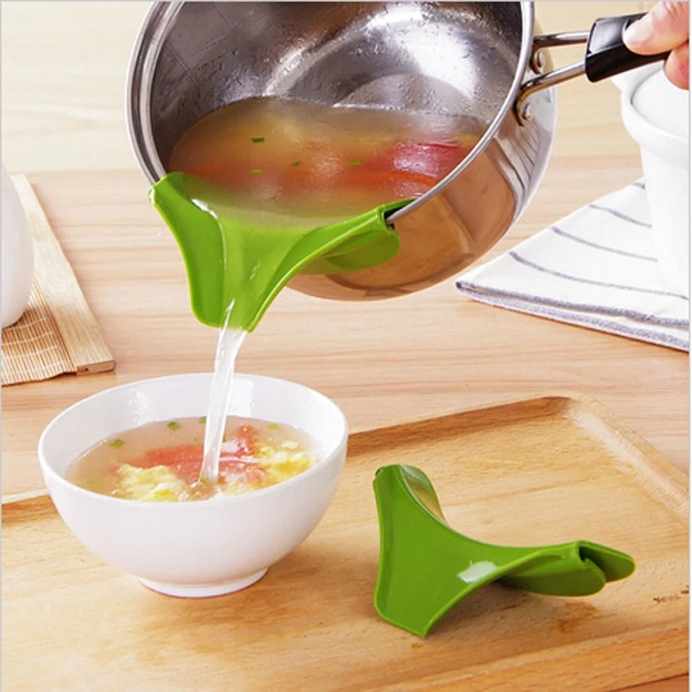 

Anti-spill Drain Pans Kitchen Silicone Round Rim Deflector Liquid Funnel Soup Diversion Mouth Cooking Tools Gadgets Kitchenware