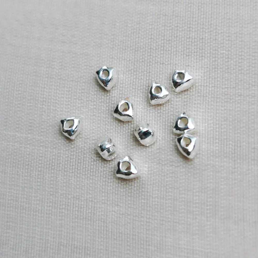 Бусины из серебра 925 пробы для изготовления браслетов и ожерелий 10 шт
