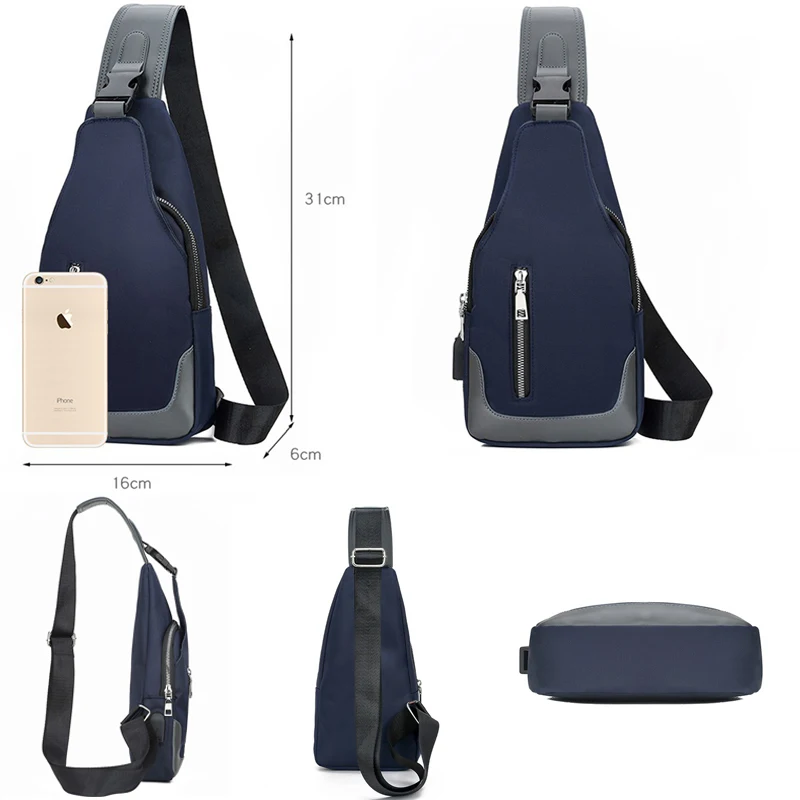 

Business Chest Bag For Shoulder Pack Sling Casual Messenger Bags Sports Fashion Oxford Men‘s Pack Crossbody Male Travel Female