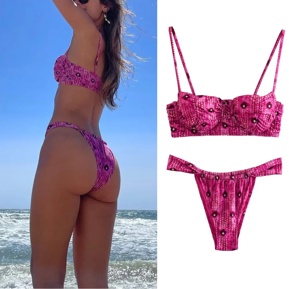 

Женский костюм бикини с открытой спиной BM & MD & ZA, повседневный Универсальный пикантный костюм с завязкой, модель 2023 2856041 на лето, 2856042