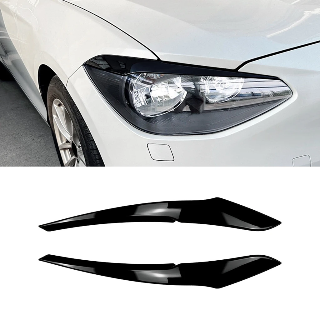 

Глянцевая черная Автомобильная передняя фара для бровей, подсветка для глаз, наклейка для бровей, подходит для BMW 1 серии F20 F21 2011-2014, аксессуары