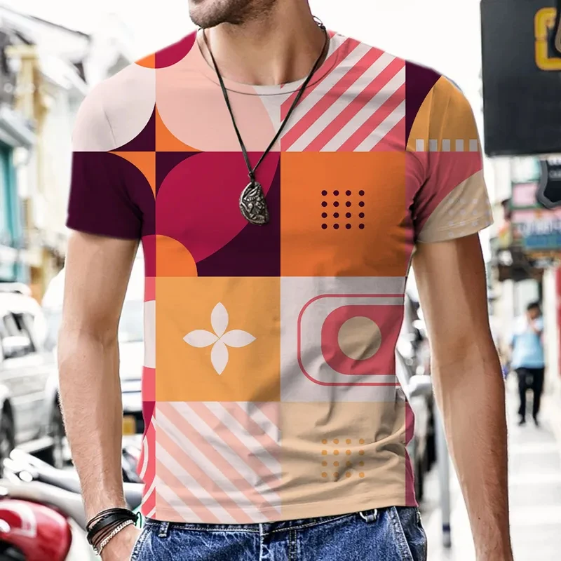 2023 Men’s 3D Printing Abstract Geometric Pattern T-shirt Summer Casual Short Sleeve Round Neck Loose Top T-shirt Clothing 2023 Men’s 3D Printing Abstract Geometric Pattern T-shirt Summer Casual Short Sleeve Round Neck Loose Top T-shirt Clothing