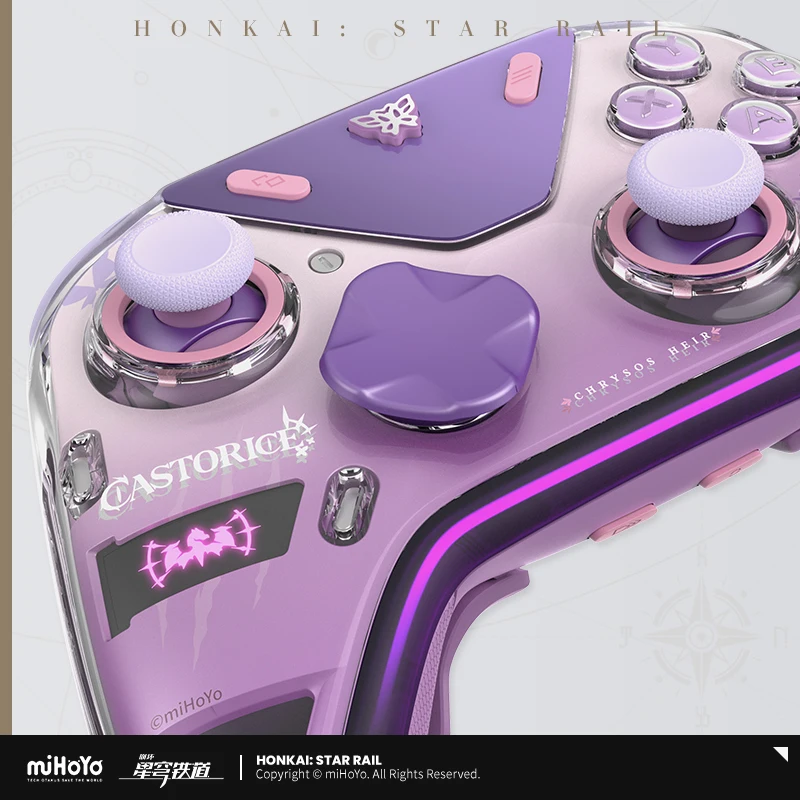 Фото НОВИНКА! miHoYo В НАЛИЧИИ: Беспроводной геймпад Honkai Star Rail Castorice Controller APEX 5 Elite с функцией Force Feedback и Bluetooth для игр. №5