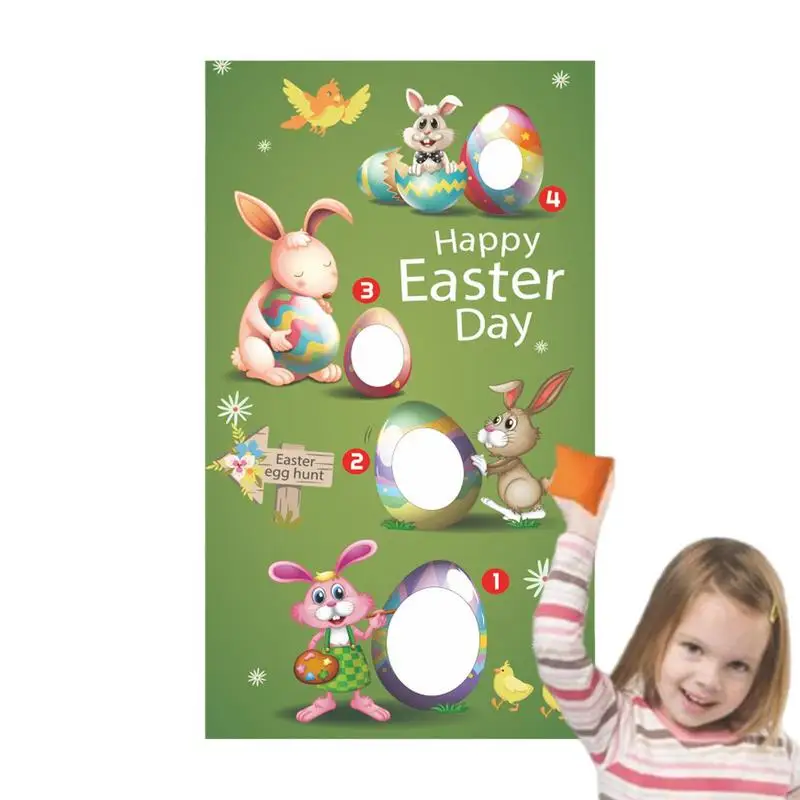 

Easter Toss Game Kids Cornhole Outdoor Games Eggs And Bunny Themed Banner Fun Yard Game Supplies For Easter Party Supplies