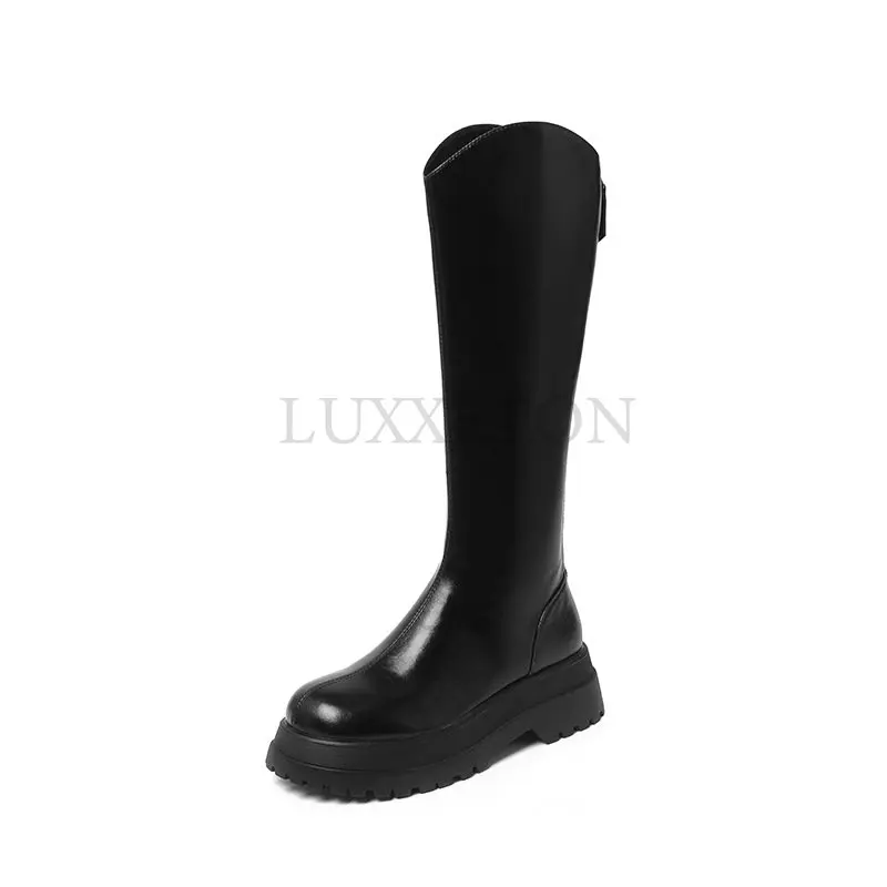 

Punk Style Women Thigh High Boots Fashion Back Zippers Ladies Platform Flats Knight Knee High Boot Winter Thick Sole Shoes