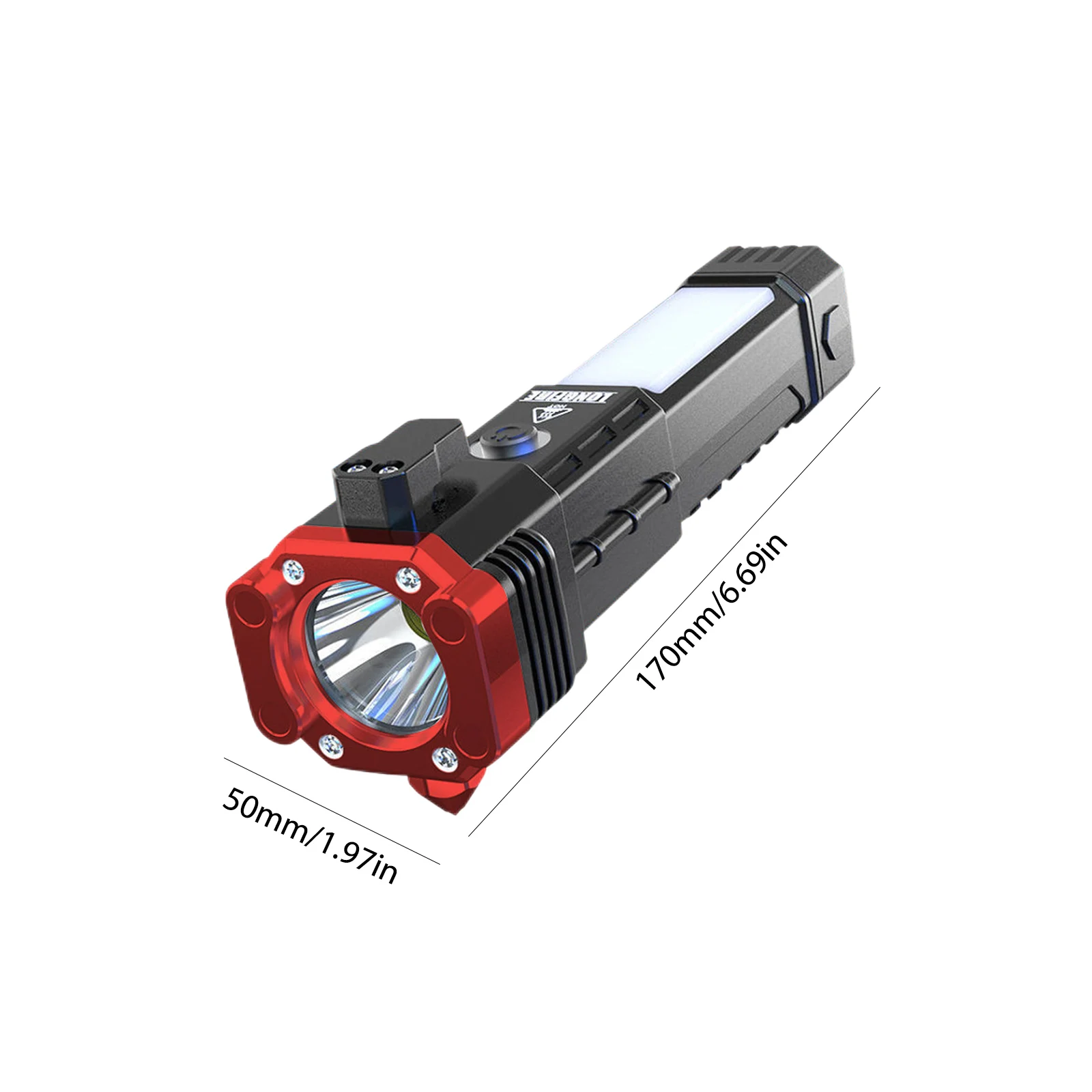 1Pcs Camping Outdoor Multi Tool LED Flashlight - Waterproof for Car Safety With Glass Breaker Inside Rechargeable Battery