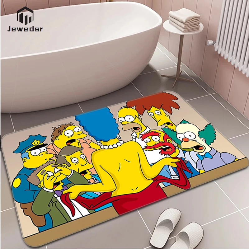 

S-Simpsons Long Corridor Carpet Entrance Door Mats Bedside Mat Welcome Absorbent Bathroom Rug Home Kitchen Decoration Floor Bath