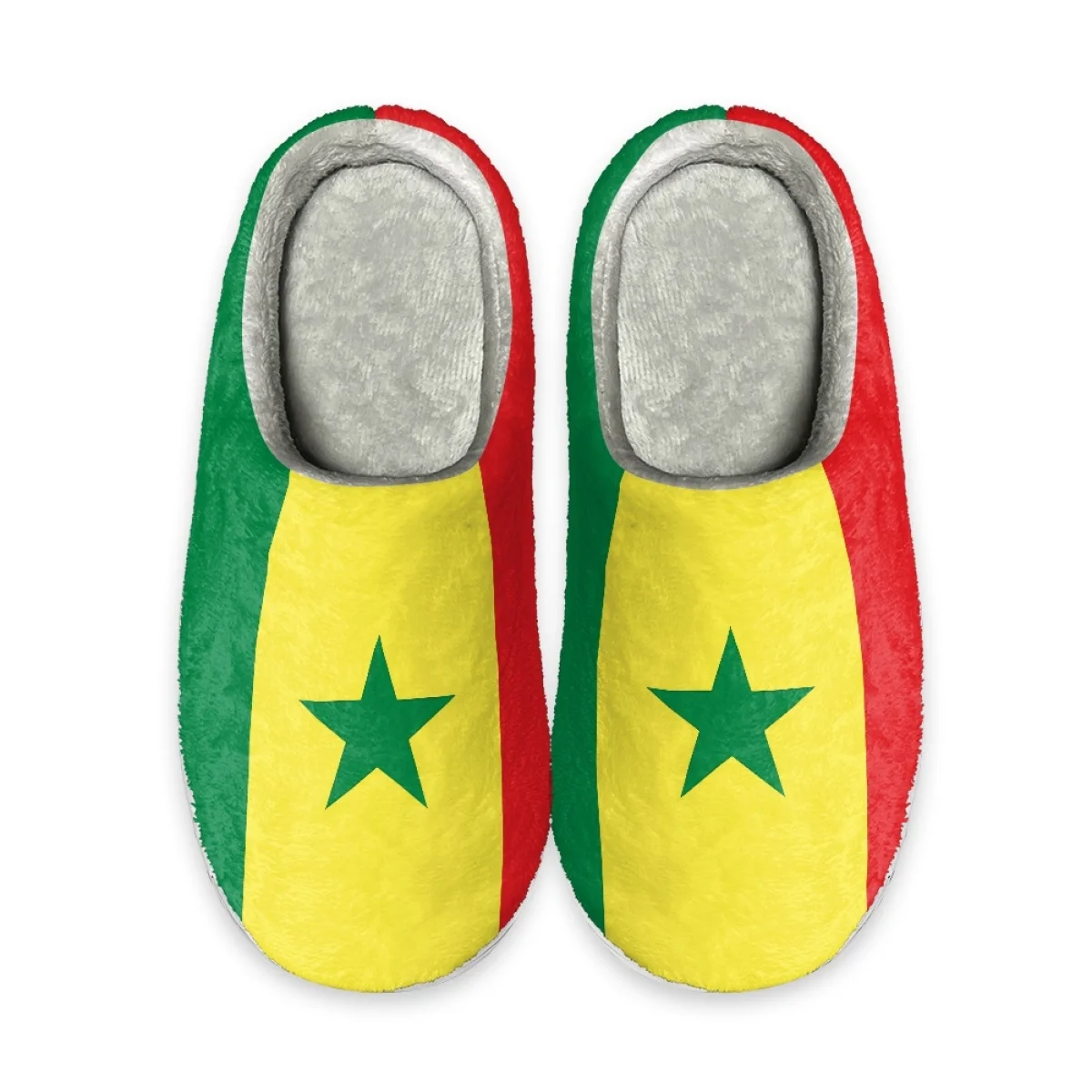 

Senegalese Flag Design Winter Indoor Female's Slippers Comfotable House Cotton Slippers Zapatos Non-slip Floor Shoes for Women