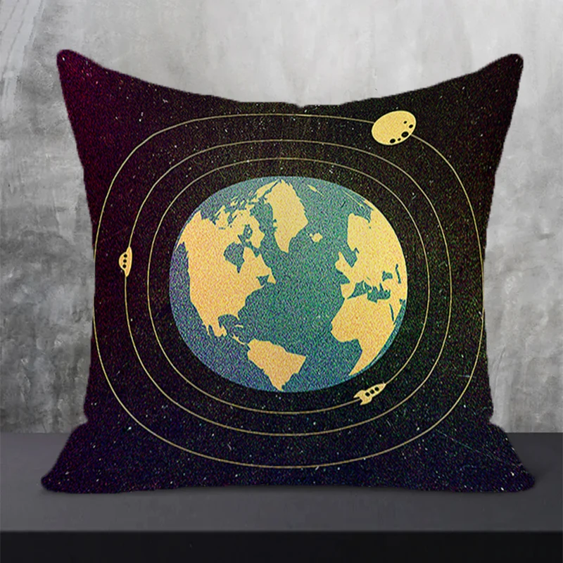 

Planet Earth Home Decor Pillow Covers Decorative Sofa Cushions Art Cushion Cover Furniture Pillowcase Pillows Luxury Cases Hugs