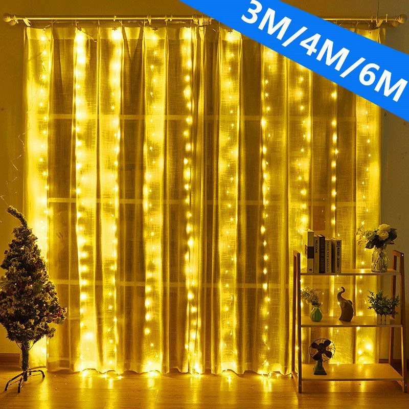 

3M 4M 6M LED Curtain Garland Fairy Lights USB Festoon with Remote New Year Garland Christmas Decoration Party Wedding Decoration