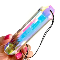 crystal 120mm ab colors prisms hanging drops pendant suncatcher rainbow maker long strip grid chandelier parts diy home decor