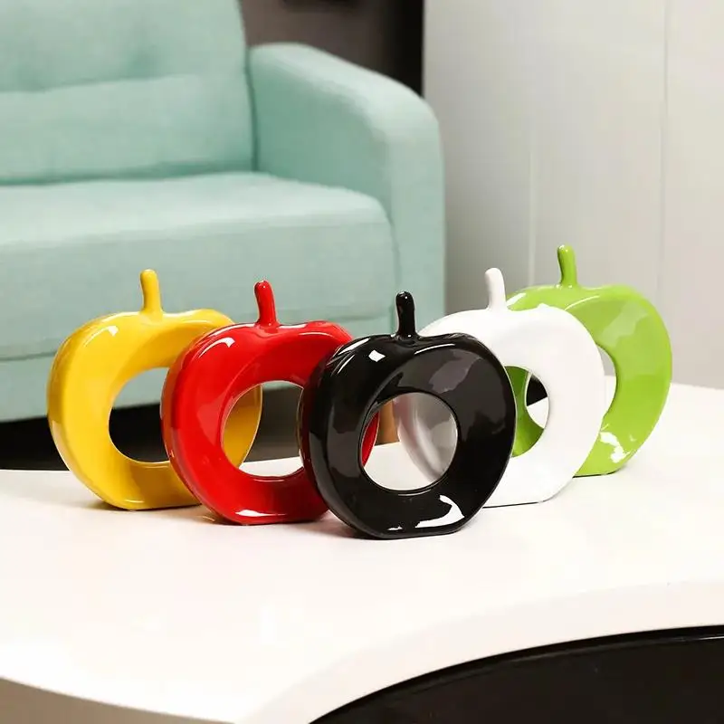 

Creative Hollow Apple Living Room Entrance Ceramic Crafts Bedroom Coffee Table Small Ornaments Home Decoration Accessories