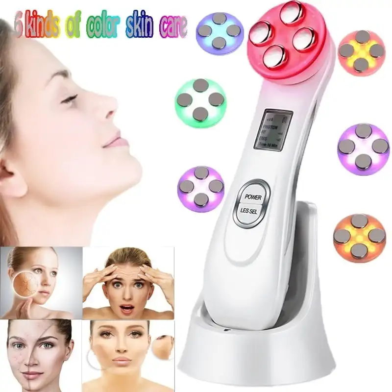 

6in1 Face Skin RF&EMS Radio Mesotherapy Electroporation Face Beauty Pen Radio Frequency LED Photon Face Skin Rejuvenation Remove