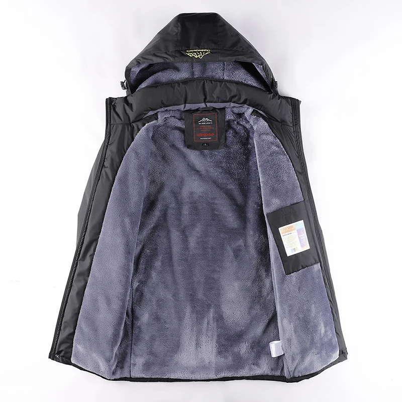 Winter Jacket Men Fleece Thick 7XL， 8XL  Men's Windbreaker Parka Coat Outwear Breathable Waterproof Jacket Men Brand Clothing