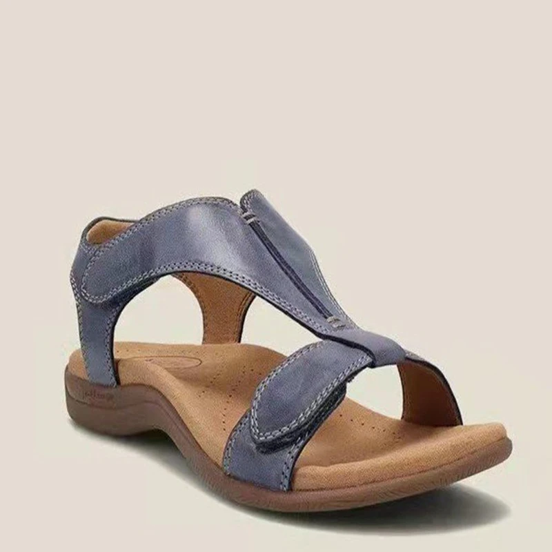 Women Sandals Summer Comfort Solid Orthopedic T-Strap Hook Loop Ladies Casual Wedges Beach Shoes Plus Size Sandalias