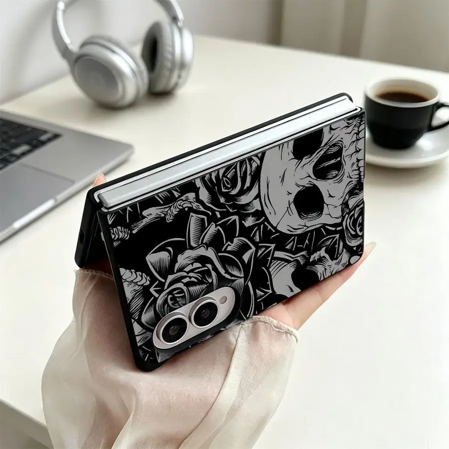 Фото Чехол для телефона Samsung Galaxy Z Fold8 Wide Z Fold 8 ZFold Wide ZFold8 с готическим принтом черепа №3