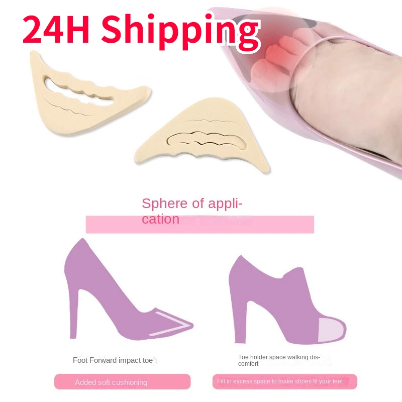 

2Pcs EVA Women's Pointed Toe Shoes Thickened Removable Corrugated Soft Forefoot Pad Half Size Pad Toe Plug Foot Care Tool Health