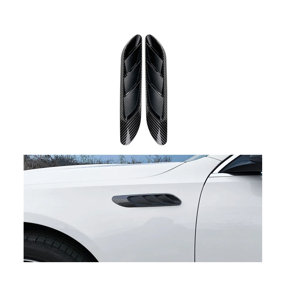 

Наклейка на крышку вентиляционного отверстия автомобиля, наклейка на крыло для Mercedes-Benz C-Class W206 2022 + C200 C260 AMG C63, углеродное волокно