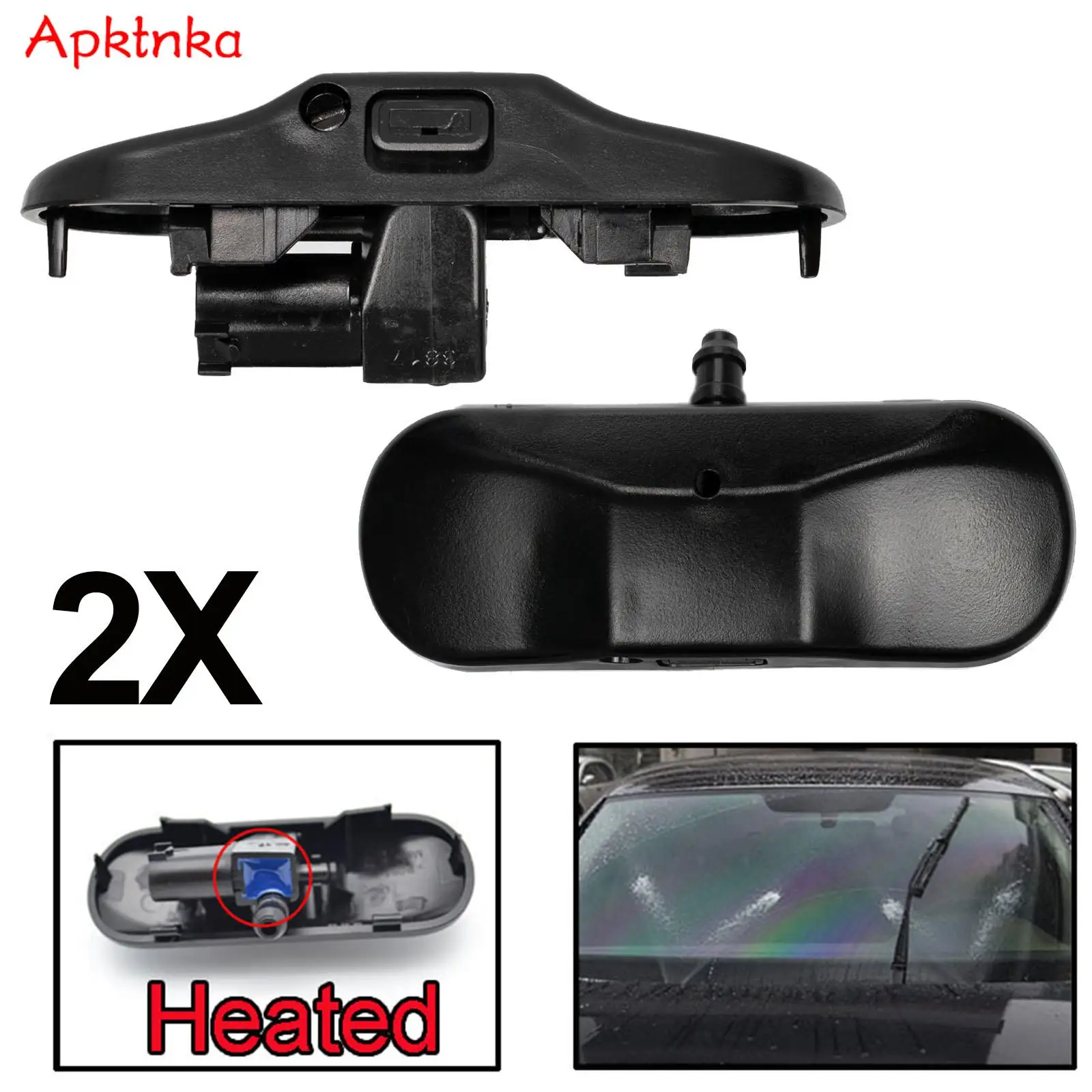 

Apktnka Pair Front Windshield Washer Nozzles Jet Heated Set For Audi A1 8X A4 B8 Q3 Q5 Q7 4L TT 2011 2012 2013 2014