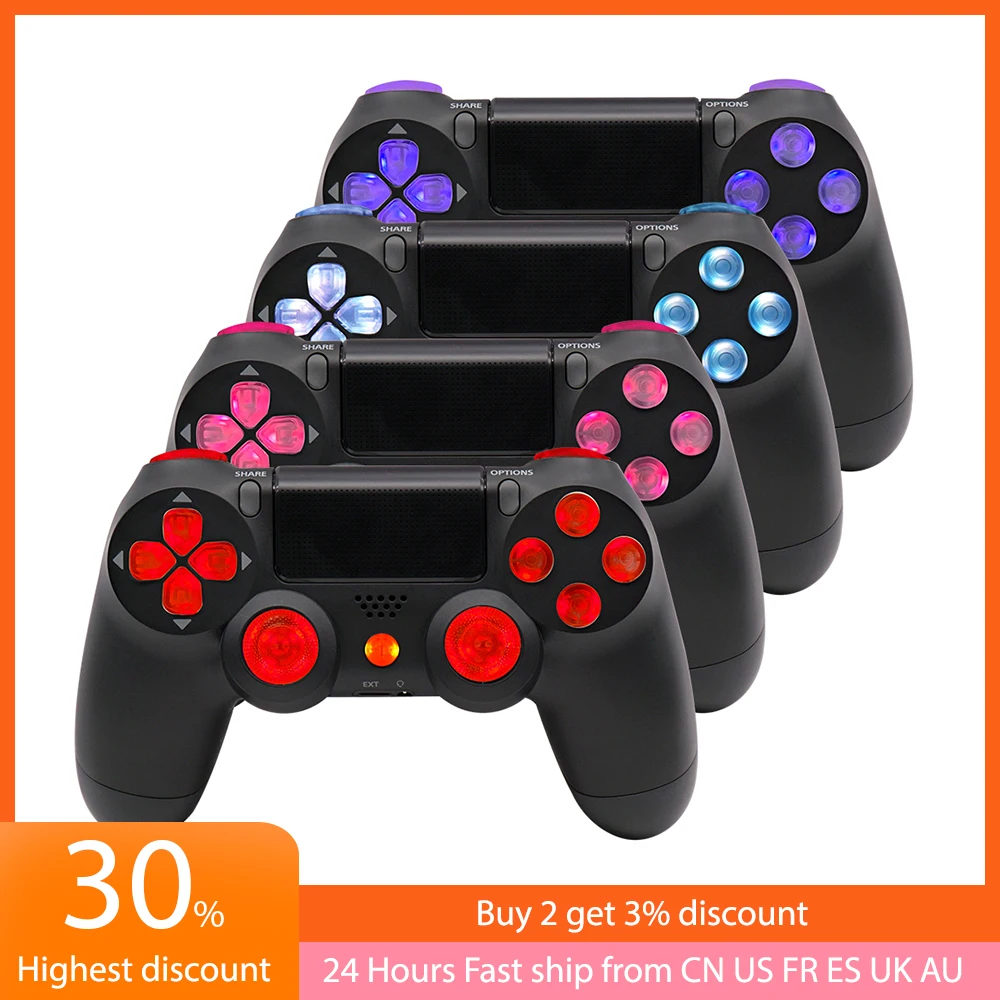 

DIY Wireless Game Controller Light Board LED Gamepad Luminous Panel Repair Parts Set Game Accessories for PS4