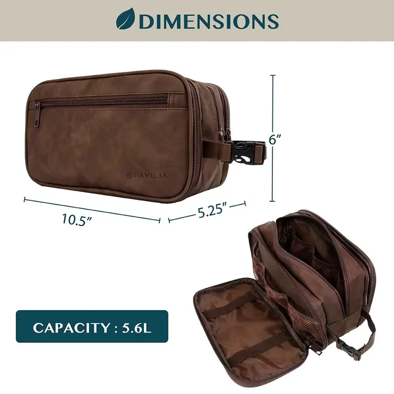 Toiletry Bag for Men, Travel Toiletries Bag | Water-resistant Dopp Kit, PU  Shaving Bag Organizer for Toiletry Accessories, Cosm