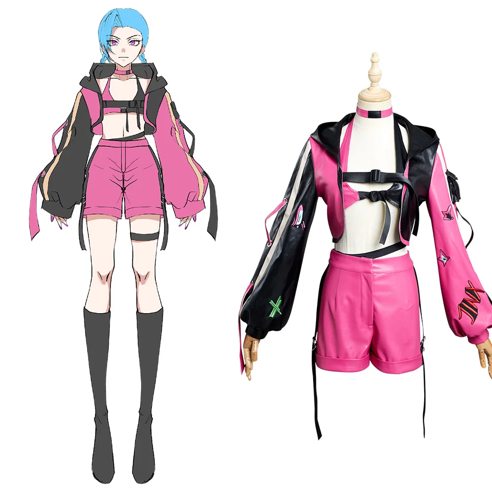

Arcane: LOL Jinx Cosplay Costume Outfits Halloween Carnival Suit