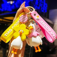 cute cartoon goose doll keychain fashion bag backpack pendant car key accessories holiday couple friends gift wholesale