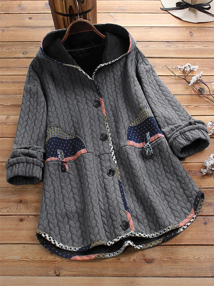 

Winter Cotton Long Hooded Jacet Coat Women Big Size Women Clothing Retro Casual Loose Medium Long Temperament Women Coats S-5XL