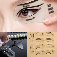 10pcs cat smokey eyeliner stencil women eyeliner template card eye liner stamps models eye liner makeup simple tool set