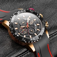 watches mens lige top brand waterproof clock male silicone strap sport quartz watch for men big dial chronograph wristwatch 2022