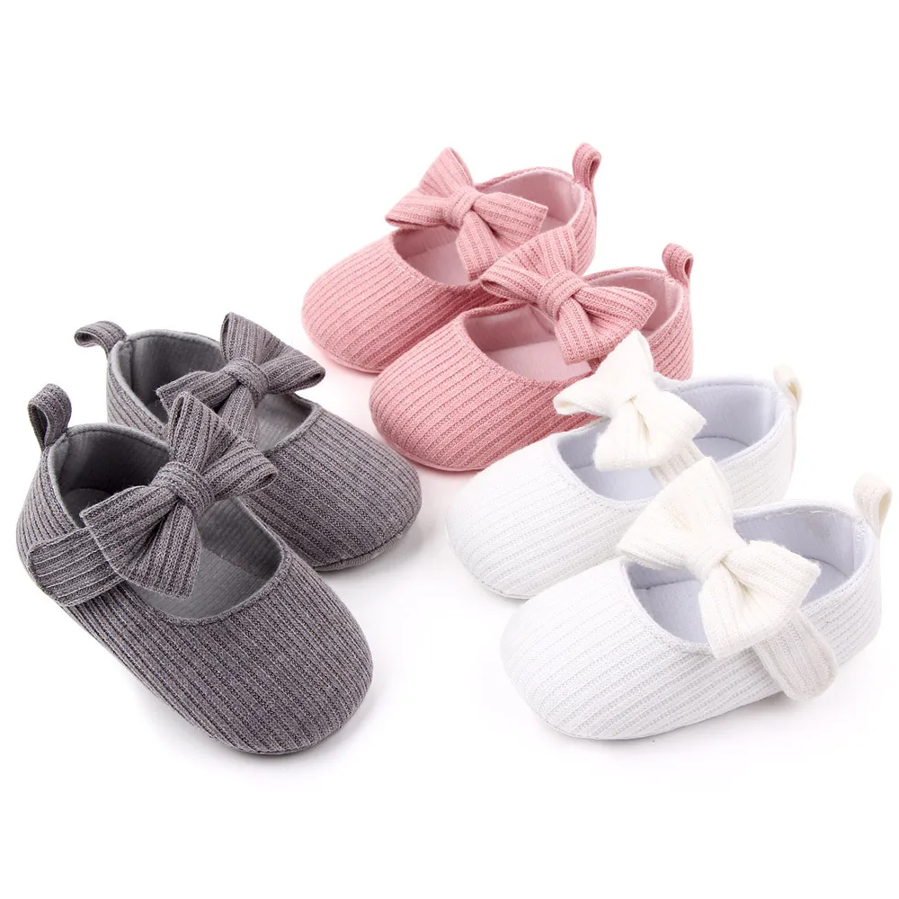 

Baby Princess Shoe Baby Girl Bowknot Shoes Breathable Soft Sole Anti-Slip First Walkers Prewalker Crib Shoes