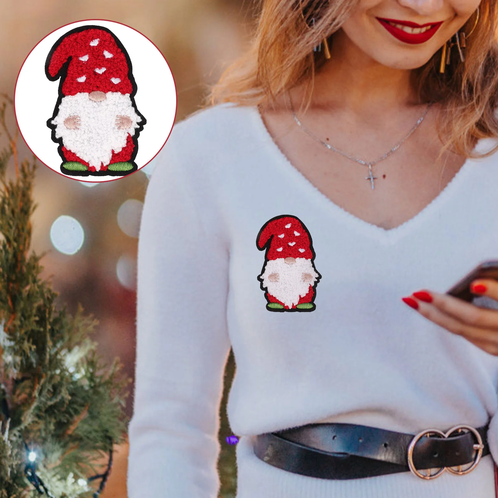 

12 Pcs Christmas Patch Embroidery Themed Clothes Patches Lovely Hat Caps Account DIY Coat Small Polyester Adorable Craft